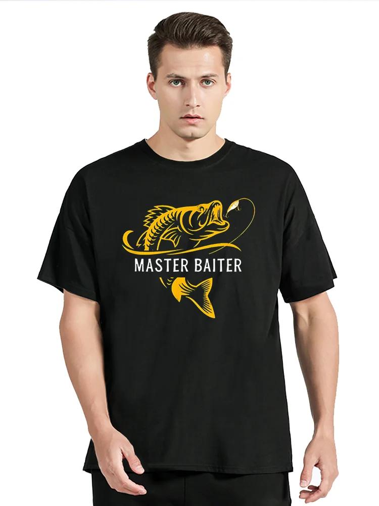 Master Baiter Funny Fishing T-Shirt Funky Street Tops TShirt Men Cotton Classic Graphic T Shirts Leisure Outdoors Men Tee
