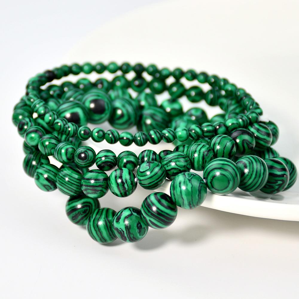 Natural Green Malachite Stone Bracelet 6/8/10mm Handmade Round Beads Bracelets Couple Energy Yoga Bracelet Men Women Jewelry Top