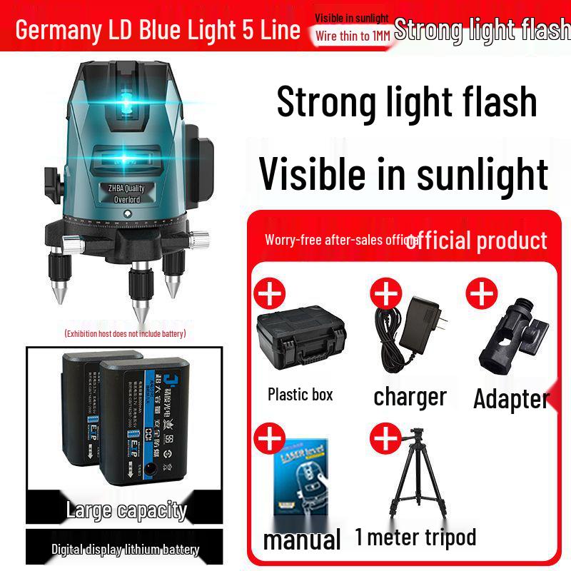 High-Precision Outdoor Green Laser Level - 2, 3, or 5 Lines with Infrared Automatic Leveling