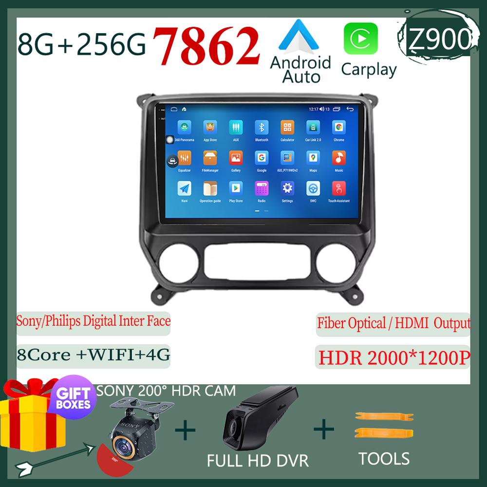 For Chevrolet Silverado 3 GMTK2 2014 -2018 Android Navigation GPS Auto Radio Screen Car Radio Audio HDR Cam WIFI QLED 5G Stereo