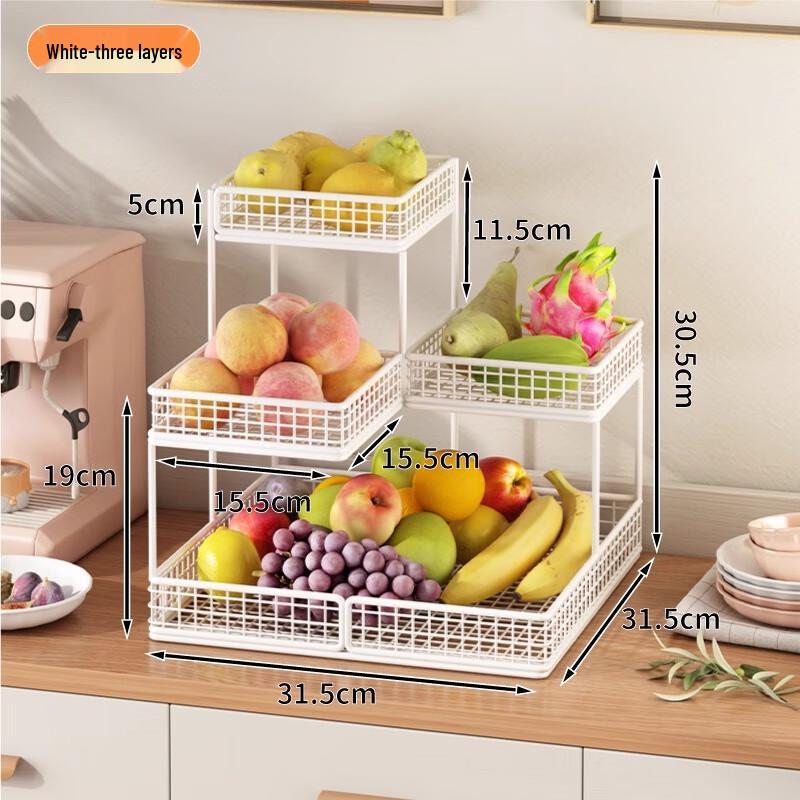 Трехуровневая корзина для фруктов и закусок