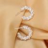 New Fashion Trend Unique Design Elegant Exquisite Irregular C Shape Earrings Female Jewelry Party Gift