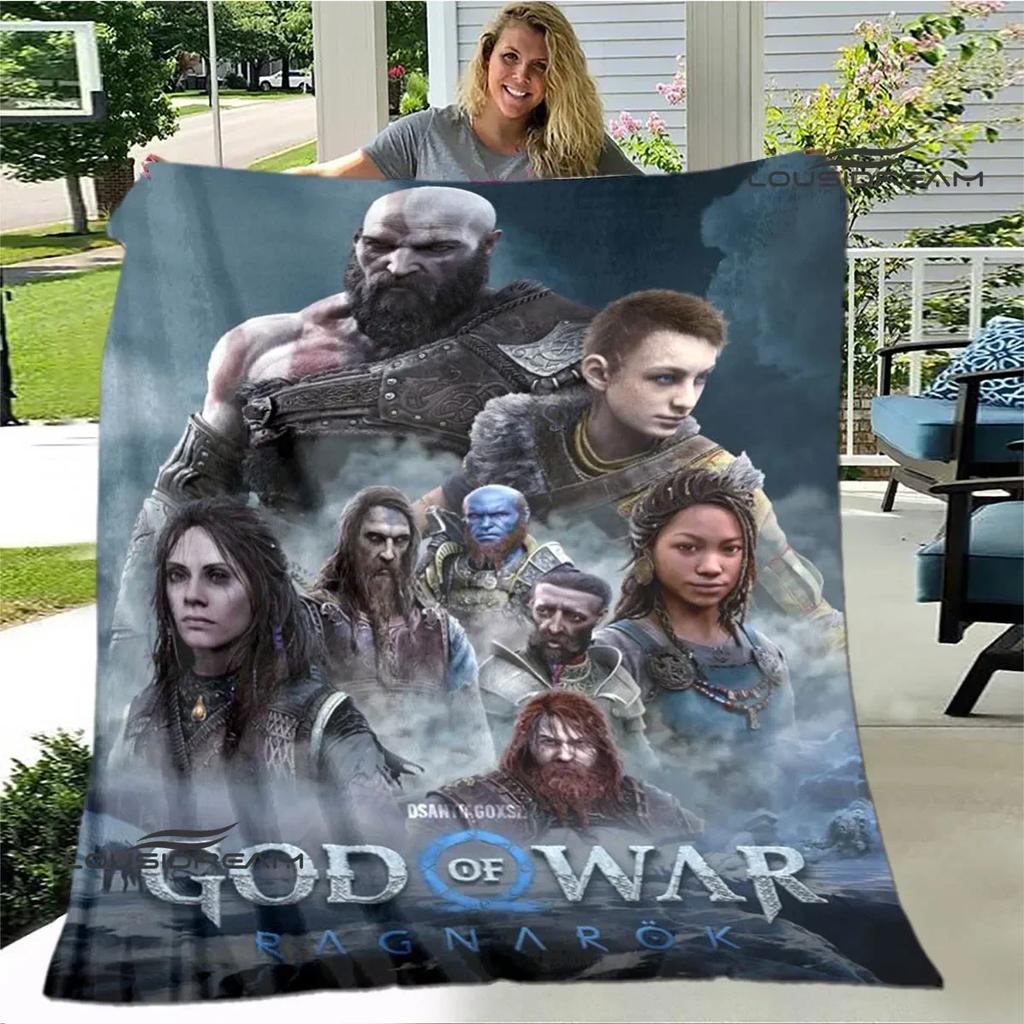 Game God of War Printed Blanket Picnic Blanket Warm Flannel Blankets Home Bed Linings Blankets for Beds Birthday Gift