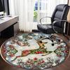 1pc Winter Deer Office Round Area Rug, Under Office Chairs Bedroom Living Room Home Decor, Room Deco