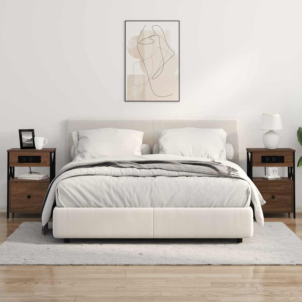 Nightstand Brown Oak Look 40 x 31 x 60 cm Engineered Wood