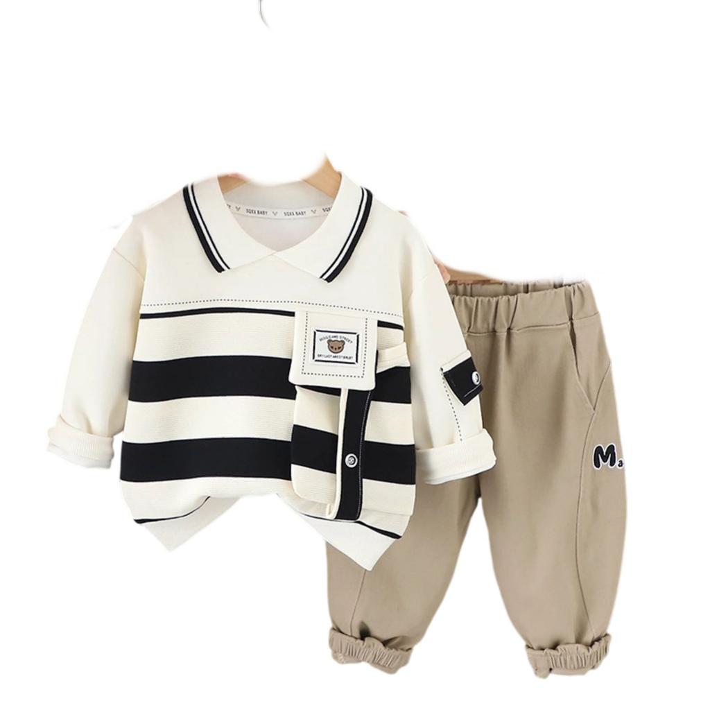 Kids Casual Long-Sleeve Set, Comfortable Daily Wear Outfits