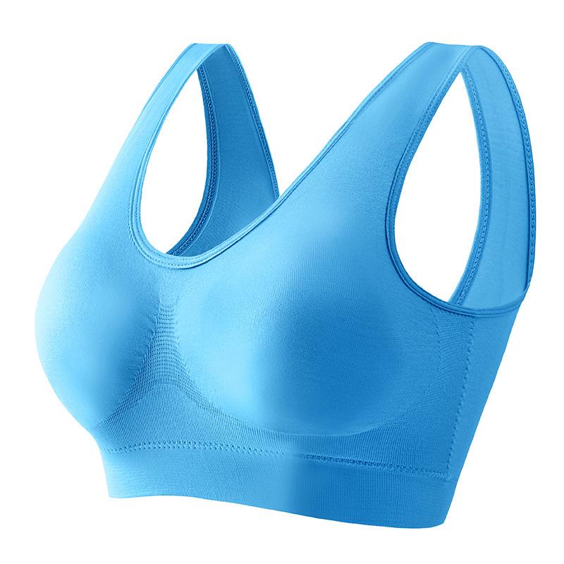 Bezszwowy biustonosz sportowy damski: Bez fiszbin, krzyżowy krój na plecach, idealny do jogi, biegania i fitnessu, dostępny w dużych rozmiarach