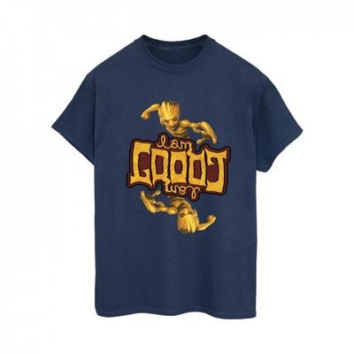 Damen/Damen Guardians Of The Galaxy Groot Boyfriend-T-Shirt aus umgekehrt genarbter Baumwolle