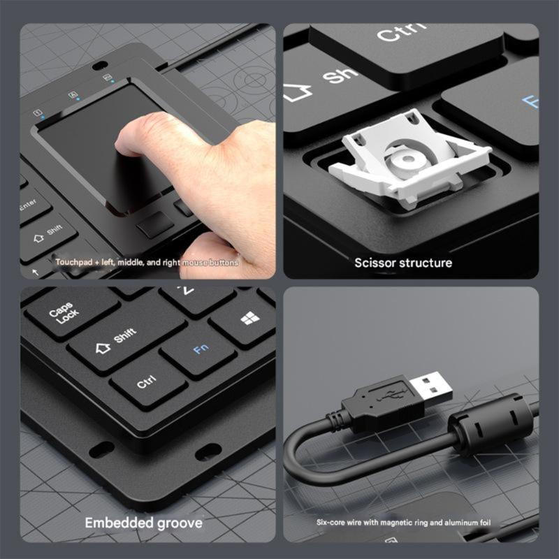 64Key Touchpads Integrated Waterproof Keyboards Supporting Win 11 Gestures for Industrial Applications Compatibility