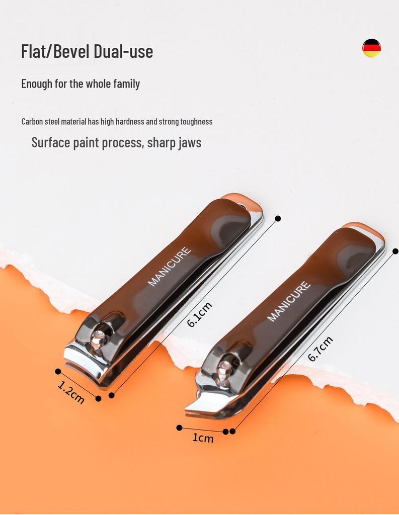 Anti-Splash Nail Clipper Kit: 6-Piece Set with Leather Pouch, Nose Hair Trimmer, Cuticle Nipper, Nail File, and Ear Spoon