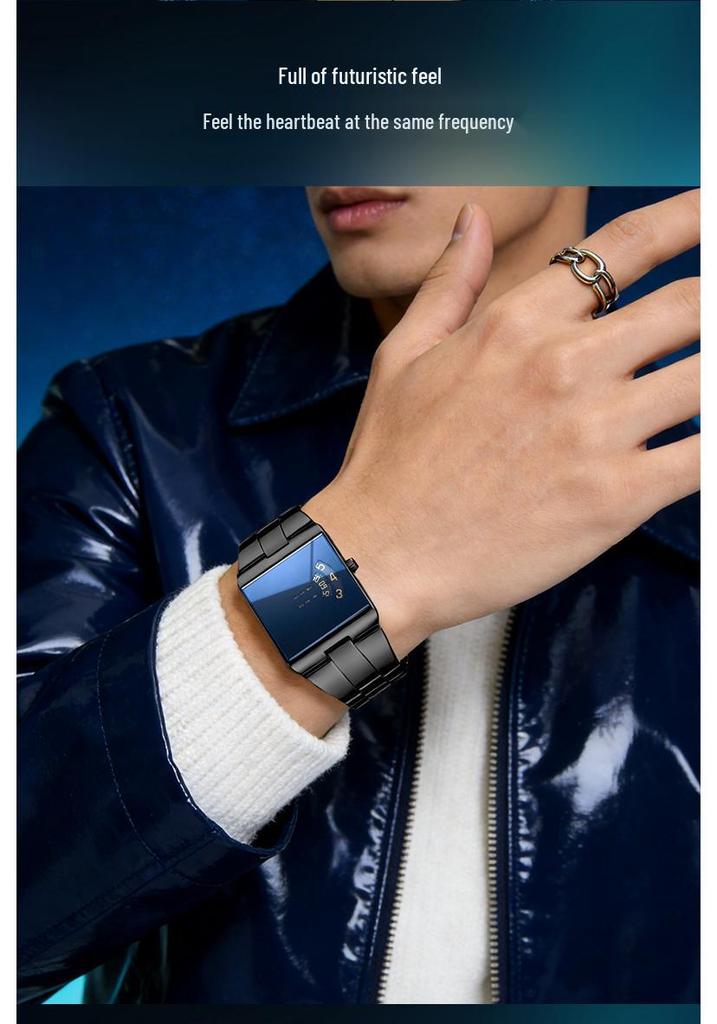 Unisex Modische Quarz-Quadratuhr - Armbanduhr für Herren & Damen für Schüler
