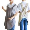 Japanese Style Smock Cross-shoulder Straps Workwear Multipurpose Cotton Linen Apron  Cafe