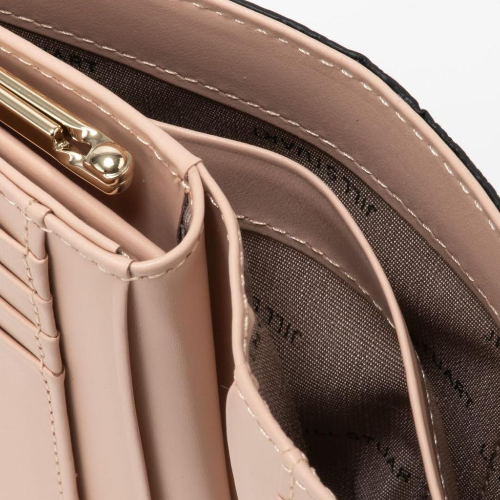 JILL STUART JSLW4CS1 Misty Bi-Fold Clasp Wallet Cowhide Leather Ribbon Motif Grosgrain Hardware Compact Women's Purse