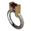 Elegant Women Rings 18k Gold Plated Simulated Ruby Diamond Wedding Engagement Ring