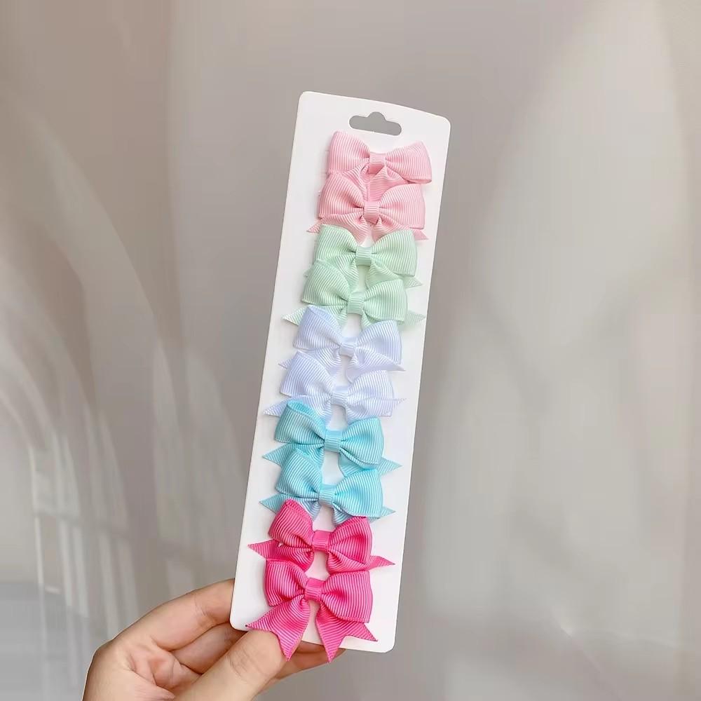 10 Stück/Los Kinder Einfarbiges Band Baby Schleifen Haarspangen für Babymädchen Handgemachte Schleife Haarnadel MiNi Haarspangen Haarschmuck