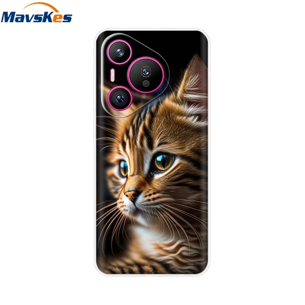 For Huawei Pura 70 Case Cute Cartoon Painted Cover Clear TPU Phone Cases For Huawei Pura 70 Pro+ Plus Pure70 70Pro Soft Fundas