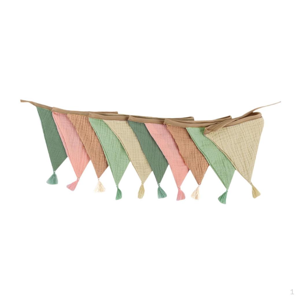 2.6 M (8.5 Ft) Triangular Decorative Garland with Tassels, Easy to Hang, Ideal for A Child's