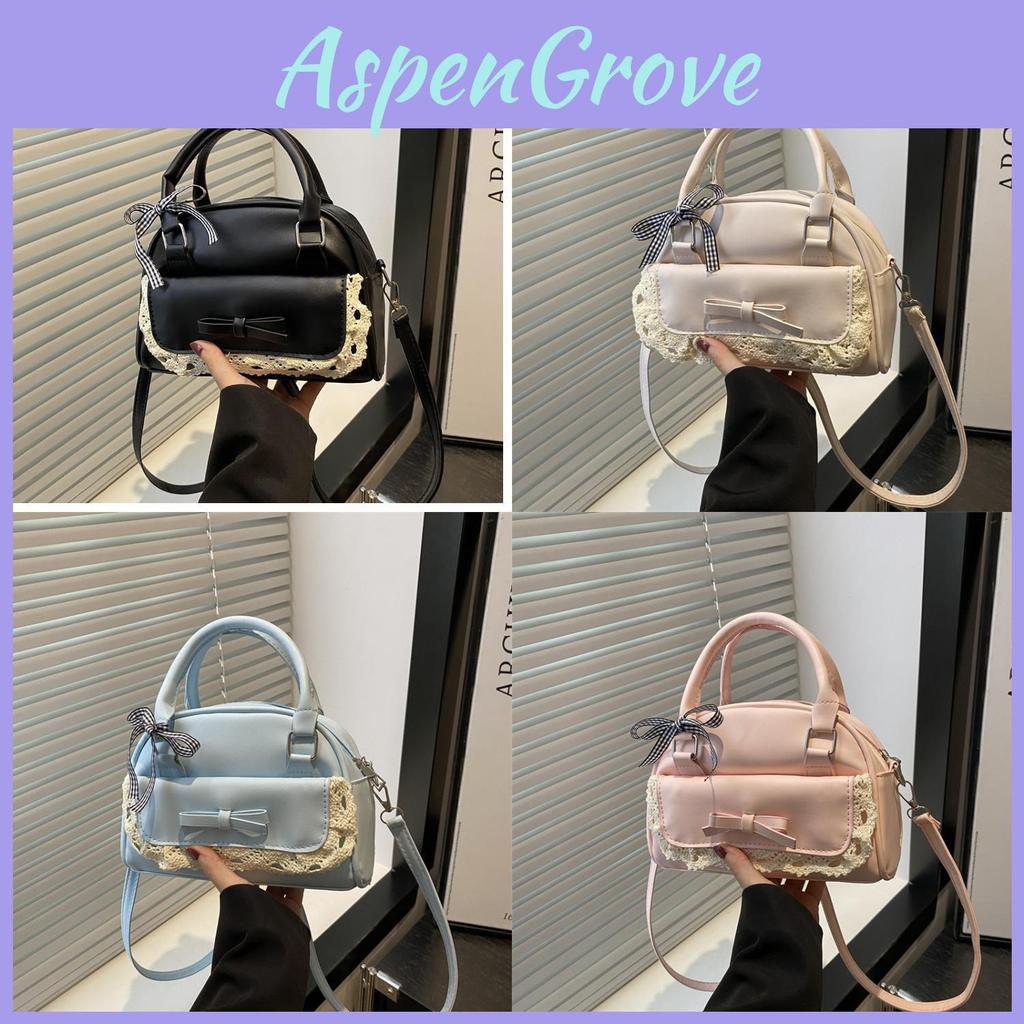 Fashion Bowknot Handheld Purse Pu Material Street Style Small Shoulder Bag For Daily Use