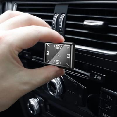 Universal Car Dashboard Clock with Luminous Display - Premium Zinc Alloy Square Quartz Clock for Car Interior (48x30mm)