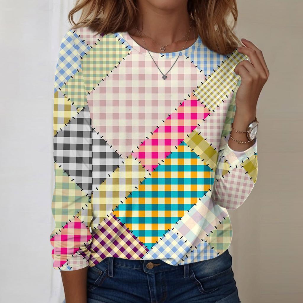 Košile s dlouhým rukávem pro ženy Roztomilý potisk Grafika Trička Halenky Běžné Velikosti Zásadní topy Pulovr