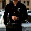 Men's Shirt with Retro Artistic Floral Print, Stylish Lapel, Long Sleeves, Business Casual, Trendy and Individualistic Style.