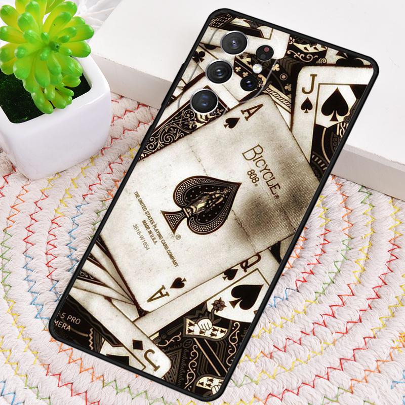 Ace of Spades Poker Card Phone Case for Samsung Galaxy Note 10 Pro S26 Ultra S23 S24 FE S25 S21 S22 PLUS Shockproof Cove