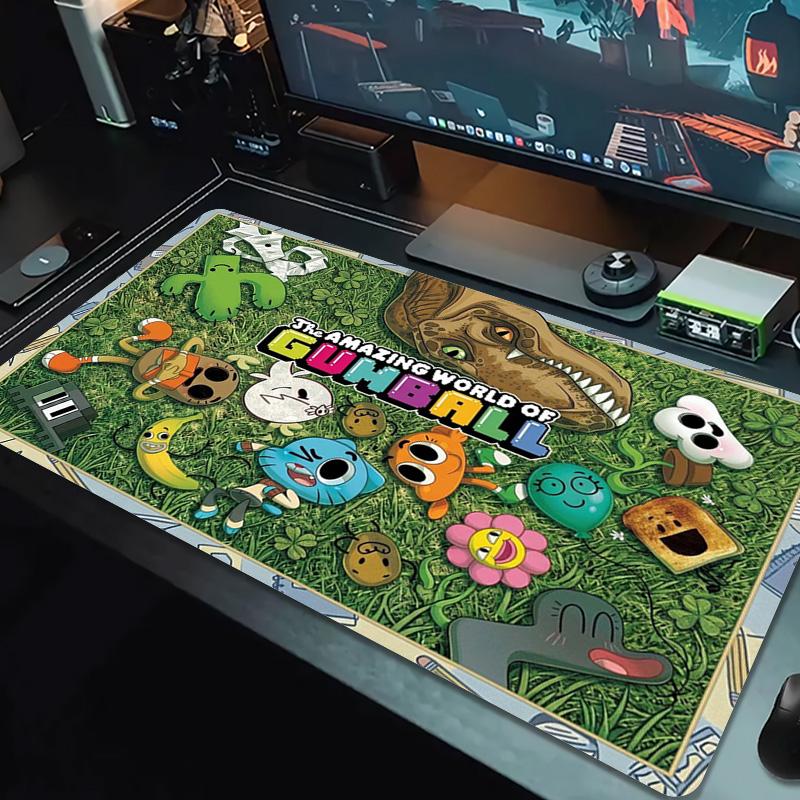 The Amazing World of Gumball Color Mouse Pad Large Gaming Table Cushion Non-slip Laptop Tablet Big Mousepad XXL Mat Mini PC Playmat With Lock edge