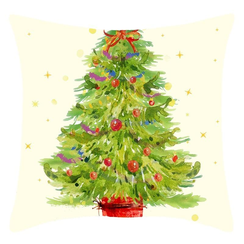 New Christmas Elements Multicolor Digital Printed Pillow Case Sofa Decoration Santa Claus Pillow Case Pillow Case
