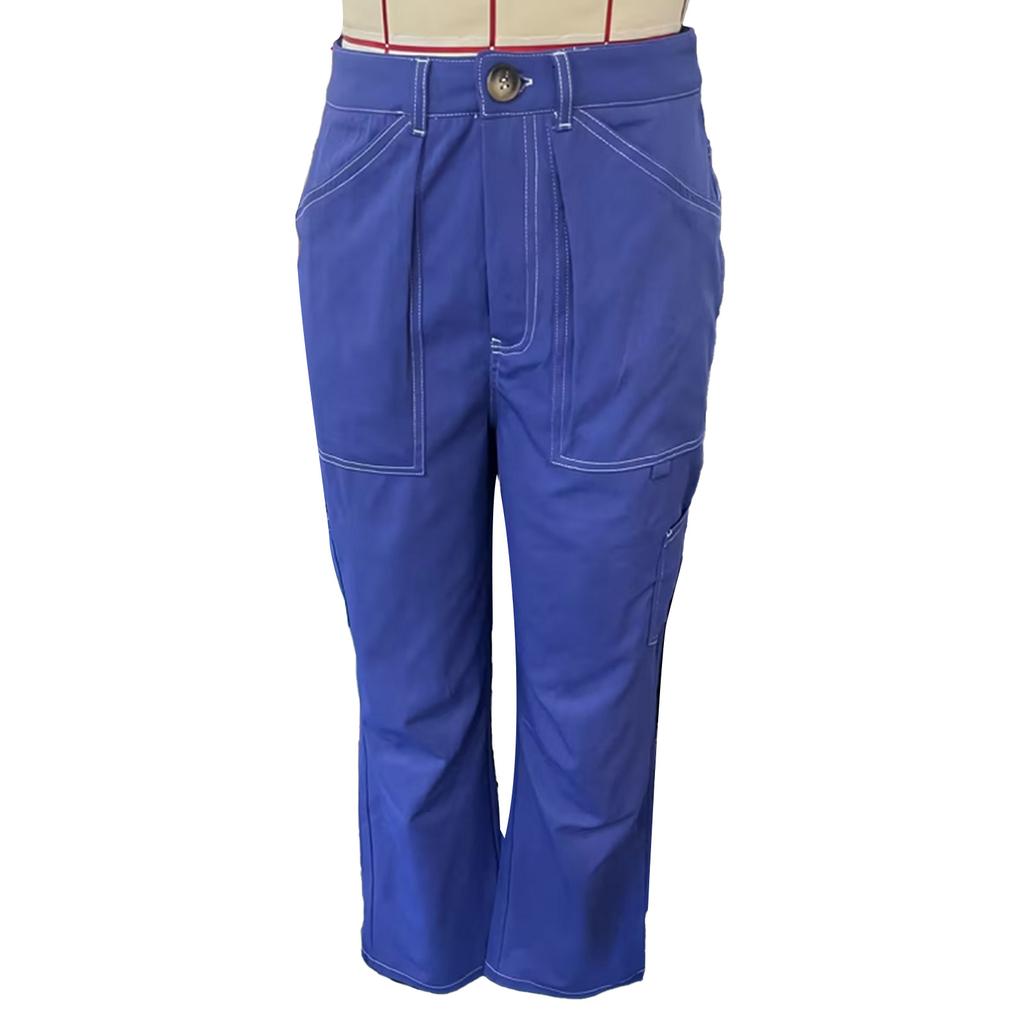 Women Casual Pants Fashionable Elegant Button Zipper Pants with Pockets for Travel Holiday Party