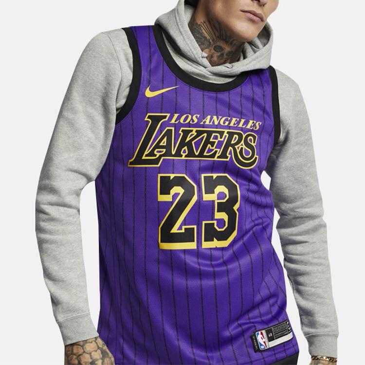 Nike NBA Los Angeles Lakers LeBron James City Fan Edition Jersey Purple Men Streetwear AJ4618-510
