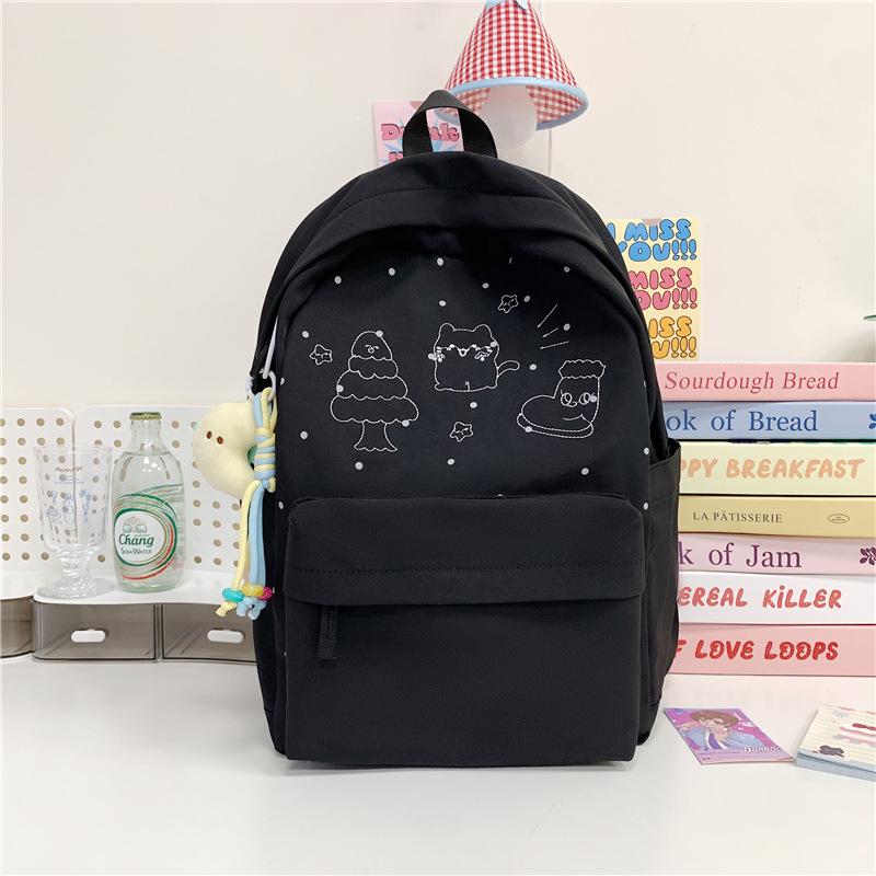 Cute campus schoolbag for girls Junior high school students Korean version Versatile large-capacity computer backpack Casual college student backpack