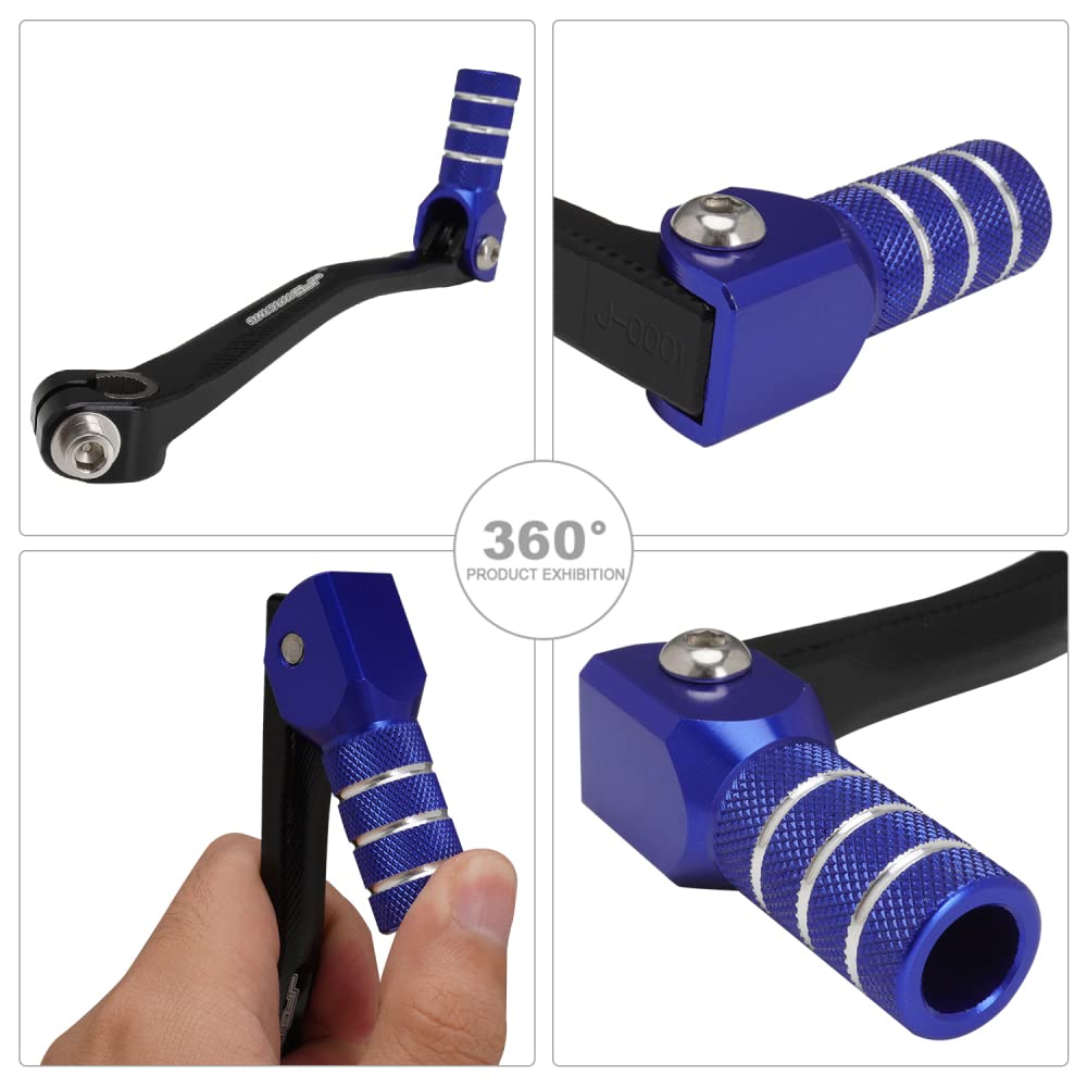 JFG Motorcycle Foot Shift Pedal Change Pedal Aluminum Anti-Slip Reversible Off-Road Universal Pit Bike Shift Lever Blue