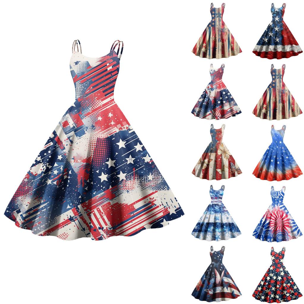 Γυναικείο casual fashion print σέξι ρετρό φόρεμα πανκ ώμου Φόρεμα ρετρό