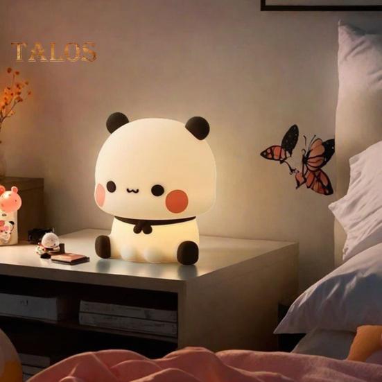 Cartoon Panda Night Light LED Lamp Touch Control Dimmable Soft Lighting Flicker Free Novelty Animal Touch Night Lamp