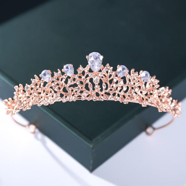 

Модные диадемы и короны цвета розового золота, жемчужные хрустальные диадемы принцессы, распродажа, свадебные аксессуары для волос королевы, головной убор