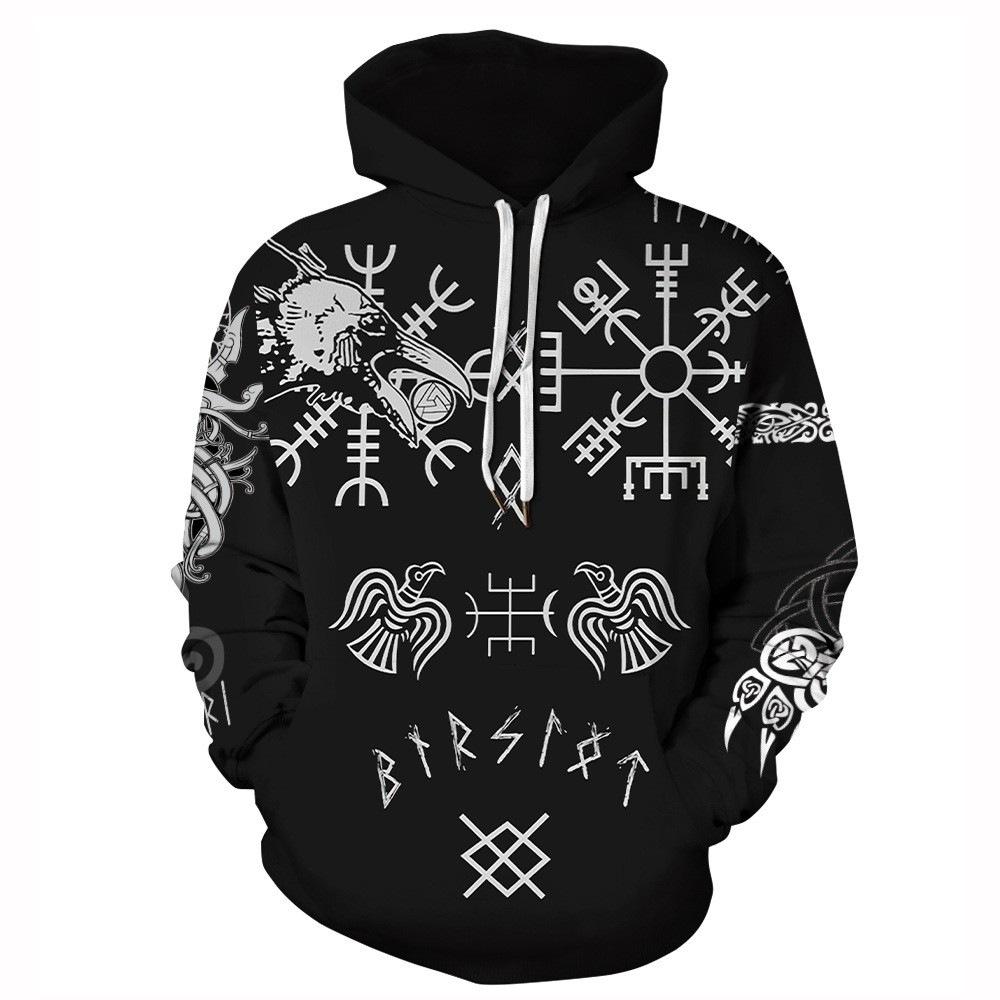 Spring and Autumn Models Trend Personality Creative Series 3D Printing Long-sleeved Sweater Fashion with Pockets Hoodie
