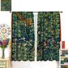 Blackout Vintage William Morris Flower Bird Curtains Retro Plants Red Floral Green Tree Print Window Drapes Bedro Curtain Bohemian Polyester Washable