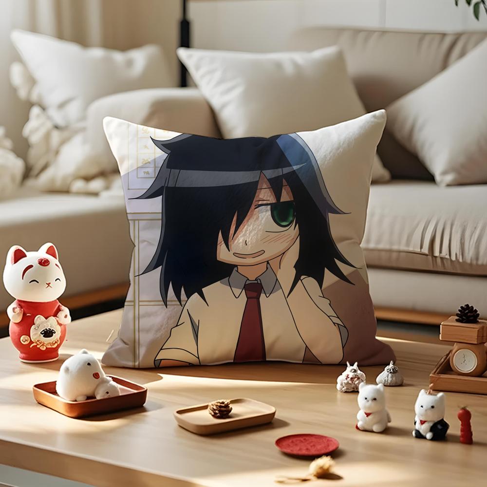 K-Kuroki T-Tomoko Pillow Case Anti-dustmite Pillowcase Invisible Zipper Silky Short Plush Sofa Cushion Cover