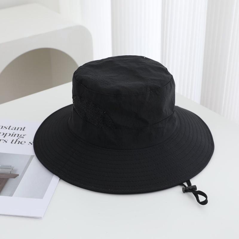 

1pc Ultra-Thin Breathable Quick-Dry Bucket Hats for Men,Outdoor Climbing Fishermen Cap Large Brim Versatile Sun Protection Hats XS（old） чорний