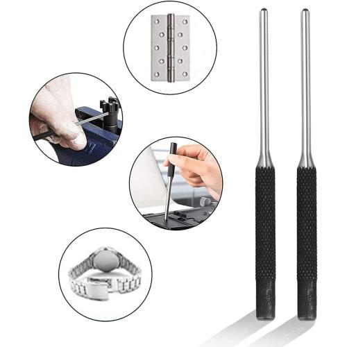 Samcos Pin Punch Set, Pin Puller with Storage Bag, 1.5-8mm, 9 Types, Chrome Alloy, High-Precision DIY Drilling Tools for Home Use