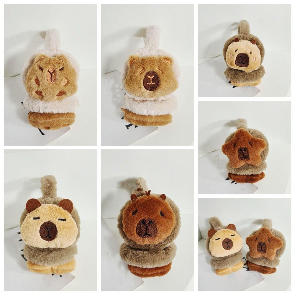 

Thicken Winter Plush Earmuffs Windproof Foldable Ear Cover Comfortable Capybara Earmuffs Outdoor Style4