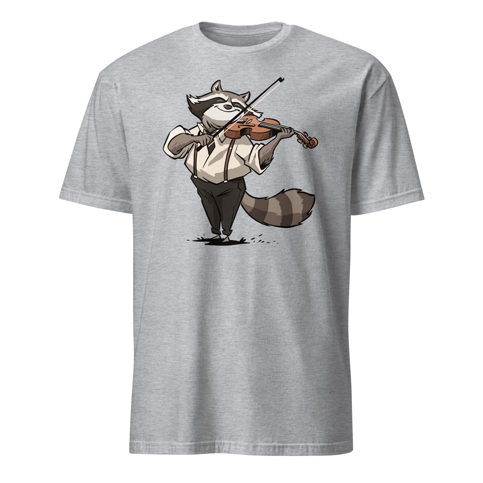 Raccoon Shirt Fiddle Raccoon Violin Trash Panda Musician T-Shirt Size S-3XL Gift 4XL