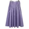 Rosy Monster  Light Purple Polyester Gathered Pleated Flared Long Skirt Skirt S Light purpleUsed