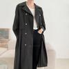New Arrivals Open Run Women Denim Long Two Button Jacket Coat Fall