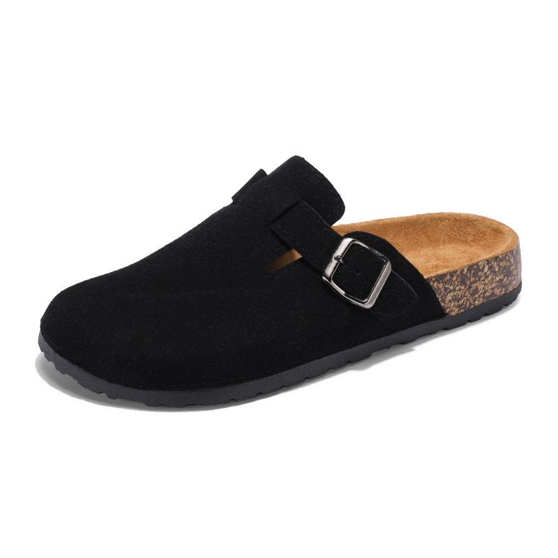 Fashion Summer Fashion Men's Women Suede Slippers Sandals With Arch Support Home Mules Cork Insole Sandals Casual Shoes Chaussures Femme