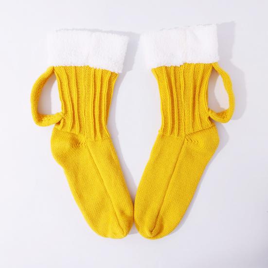 Beer Mug Socks Funny Knitted Crew Socks with Handle Men Women Autumn Winter Floor Socks for Christmas Halloween Birthday Gifts