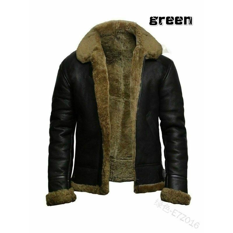 Podzimní a zimní pánský jednodílný kabát z umělé kožešiny s dlouhým rukávem