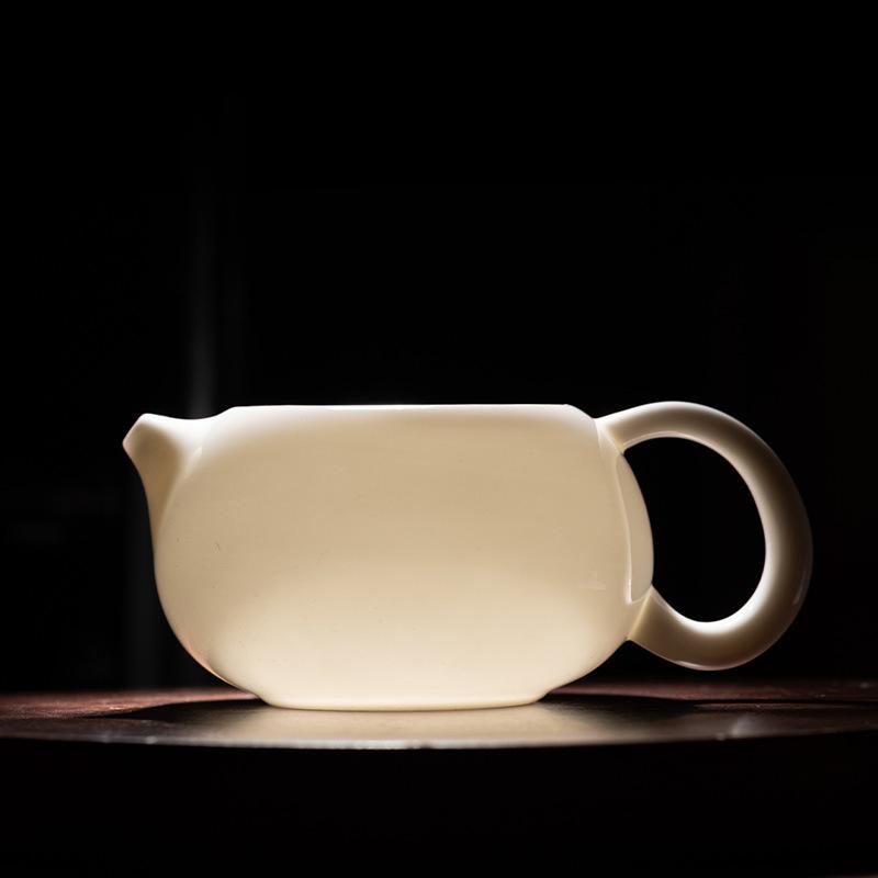 Suet jade white porcelain teapot ceramic household kung fu tea set bubble teapot ceramic handmade pot Xishi pot