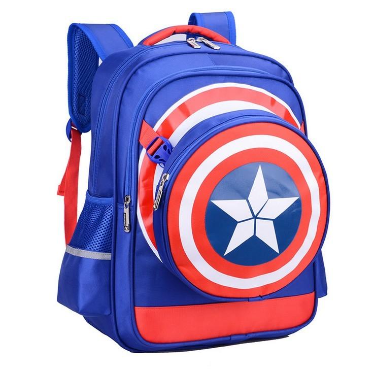 Captain Childrens America Backpack Shoulder Padding Multiple Compartment Storage