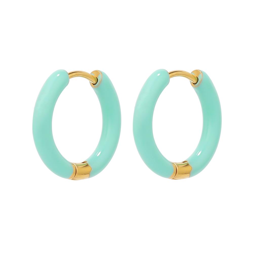 1 Pair Stainless Steel Candy Color Enamel Hoop Earrings Women Kids Earrings Gifts Fashion Children Jewelry Huggie Wholesale
